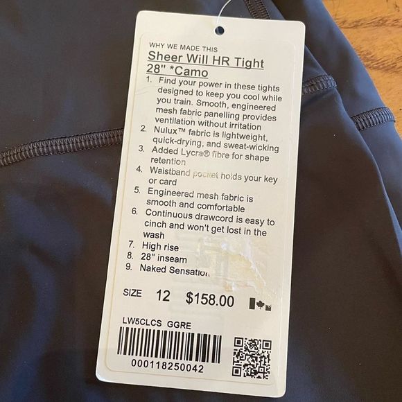 Lululemon Sheer Will Camo tights leggings 28” - Picture 7 of 11